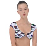 Fish Abstract Colorful Cap Sleeve Ring Bikini Top