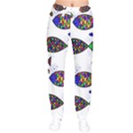 Fish Abstract Colorful Women Velvet Drawstring Pants