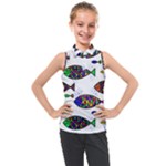 Fish Abstract Colorful Kids  Sleeveless Polo T-Shirt