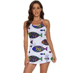 Fish Abstract Colorful 2-in-1 Flare Activity Dress