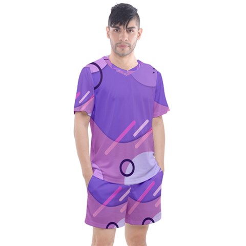 Colorful Labstract Wallpaper Theme Men s Mesh T-shirt And Shorts Set by Apen