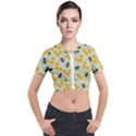 Bees Pattern Honey Bee Bug Honeycomb Honey Beehive Short Sleeve Cropped Jacket View1