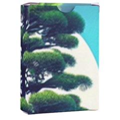 Pine Moon Tree Landscape Nature Scene Stars Setting Night Midnight Full Moon Playing Cards Single Design (rectangle) With Custom Box by Posterlux