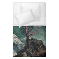 Night Sky Nature Tree Night Landscape Forest Galaxy Fantasy Dark Sky Planet Duvet Cover (single Size) by Posterlux