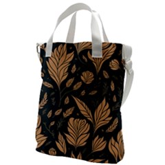 Background Pattern Leaves Texture Canvas Messenger Bag