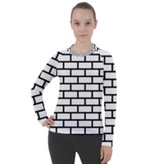 Bricks Wall Pattern Seamless Women s Pique Long Sleeve T-shirt