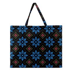 Flowers Pattern Floral Seamless Zipper Large Tote Bag