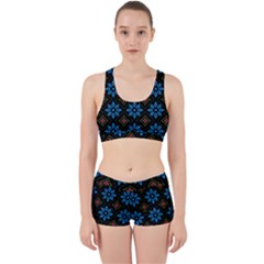 Flowers Pattern Floral Seamless Work It Out Gym Set