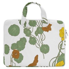 Nasturtium Flowers Plant Leaves Macbook Pro 15  Double Pocket Laptop Bag  by Maspions