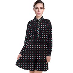 Pattern Dots Dot Seamless Long Sleeve Chiffon Shirt Dress