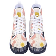 Space Flowers Universe Galaxy Men s High-top Canvas Sneakers