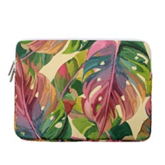 Monstera Colorful Leaves Foliage 15  Vertical Laptop Sleeve Case With Pocket by Maspions