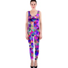 Floor Colorful Triangle One Piece Catsuit by Maspions