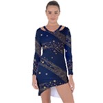 Starsstar Glitter Asymmetric Cut-Out Shift Dress