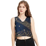 Starsstar Glitter V-Neck Cropped Tank Top