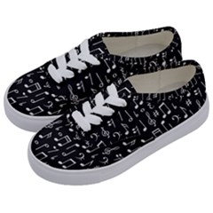 Chalk Music Notes Signs Seamless Pattern Kids  Classic Low Top Sneakers