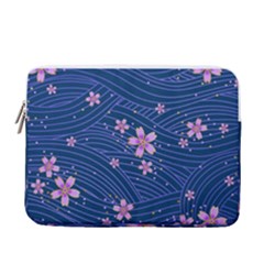 Flowers Floral Background 13  Vertical Laptop Sleeve Case With Pocket