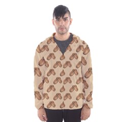 Coffee Beans Pattern Texture Men s Hooded Windbreaker