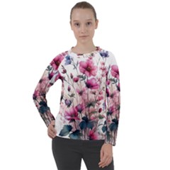 Flora Floral Flower Petal Women s Long Sleeve Raglan T-shirt