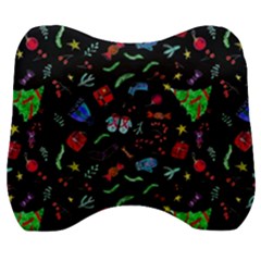 New Year Christmas Background Velour Head Support Cushion by Maspions