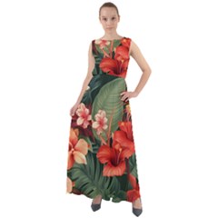 Tropical Flower Bloom Chiffon Mesh Boho Maxi Dress