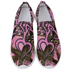 Pink Browning Deer Glitter Camo Men s Slip On Sneakers