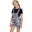 Blue Flowers Dark Blue Flowers Kids  Short Overalls View2