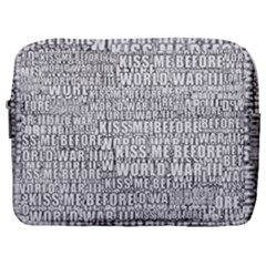 Kiss Me Before World War 3 Typographic Motif Pattern Make Up Pouch (large) by dflcprintsclothing