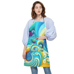 Abstract Waves Ocean Sea Whimsical Pocket Apron