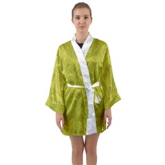 Stylized Botanic Print Long Sleeve Satin Kimono by dflcprintsclothing