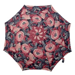 Vintage Floral Poppies Hook Handle Umbrellas (medium) by Grandong
