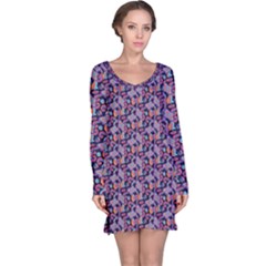Trippy Cool Pattern Long Sleeve Nightdress by designsbymallika