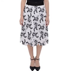 Erotic Pants Motif Black And White Graphic Pattern Black Backgrond Classic Midi Skirt by dflcprintsclothing