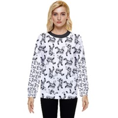 Erotic Pants Motif Black And White Graphic Pattern Black Backgrond Hidden Pocket Sweatshirt