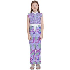 Kaleidoscope Dreams Kids  Sleeveless Ruffle Edge Band Collar Chiffon One Piece by dflcprintsclothing