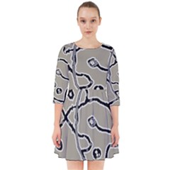 Sketchy Abstract Artistic Print Design Smock Dress by dflcprintsclothing