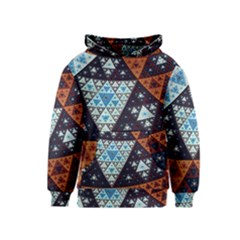 Fractal Triangle Geometric Abstract Pattern Kids  Pullover Hoodie by Cemarart