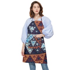 Fractal Triangle Geometric Abstract Pattern Pocket Apron