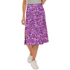 Kawaii Cyborg Cats Motif Random Pattern Midi Panel Skirt