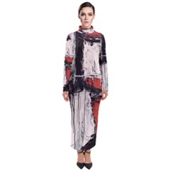 Abstract  Turtleneck Maxi Dress