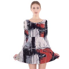 Abstract  Long Sleeve Velvet Skater Dress by Sobalvarro