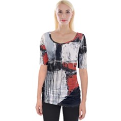 Abstract  Wide Neckline T-shirt