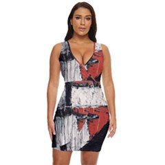 Abstract  Draped Bodycon Dress