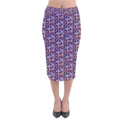 Trippy Cool Pattern Velvet Midi Pencil Skirt