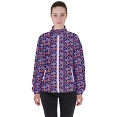 Trippy Cool Pattern Women s High Neck Windbreaker