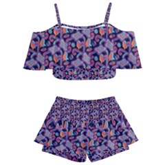 Trippy Cool Pattern Kids  Off Shoulder Skirt Bikini