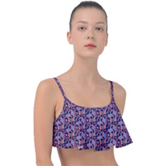 Trippy Cool Pattern Frill Bikini Top