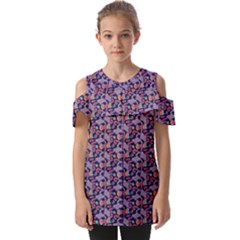 Trippy Cool Pattern Fold Over Open Sleeve Top