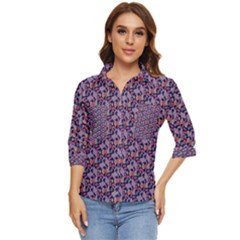 Trippy Cool Pattern Women s Quarter Sleeve Pocket Shirt