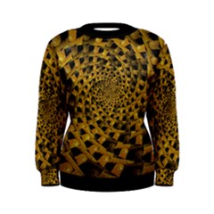 Spiral Symmetry Geometric Pattern Black Backgrond Women s Sweatshirt by dflcprintsclothing